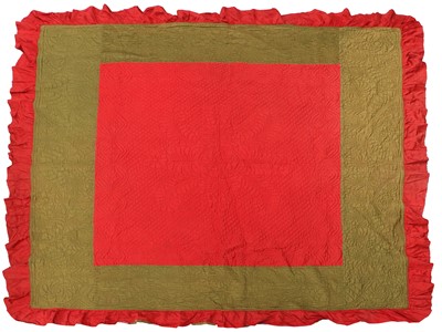 Lot 2025 - Late 19th Century Reversible Quilt, in red and...