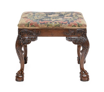 Lot 803 - A George III Carved Mahogany Dressing Stool,...