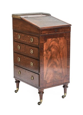 Lot 821 - A Gillows Mahogany Davenport, circa 1810-20,...