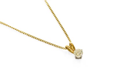 Lot 429 - An 18 Carat Gold Diamond Solitaire Pendant on...