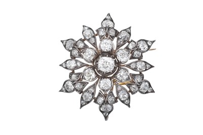 Lot 2296 - A Victorian Diamond Brooch the floral motif...