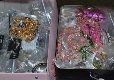 Lot 472 - A large quantity of costume jewellery in two boxes