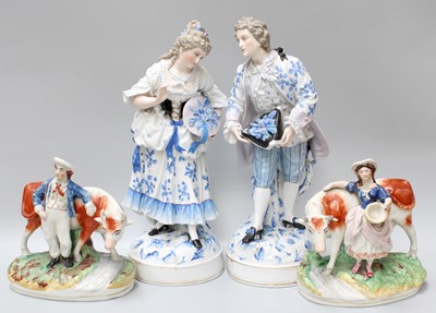 Lot 269 - A Large Pair of German Porcelain Figures, late...