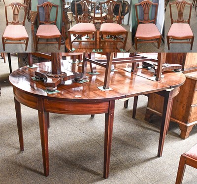 Lot 1189 - A George III Mahogany D-end Dining Table, and...