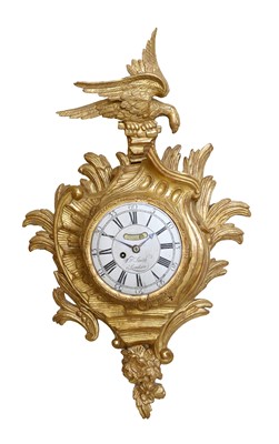 Lot 268 - A Giltwood Cartel Wall Timepiece, signed Wm...