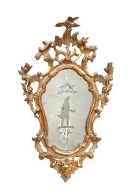 Lot 434 - An 18th Century Italian Carved Giltwood Mirror,...