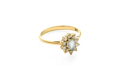 Lot 422 - An 18 Carat Gold Aquamarine and Diamond...