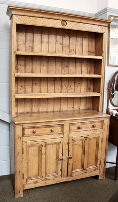 Lot 1119 - A Victorian Pine Dresser and Rack, 138cm by...