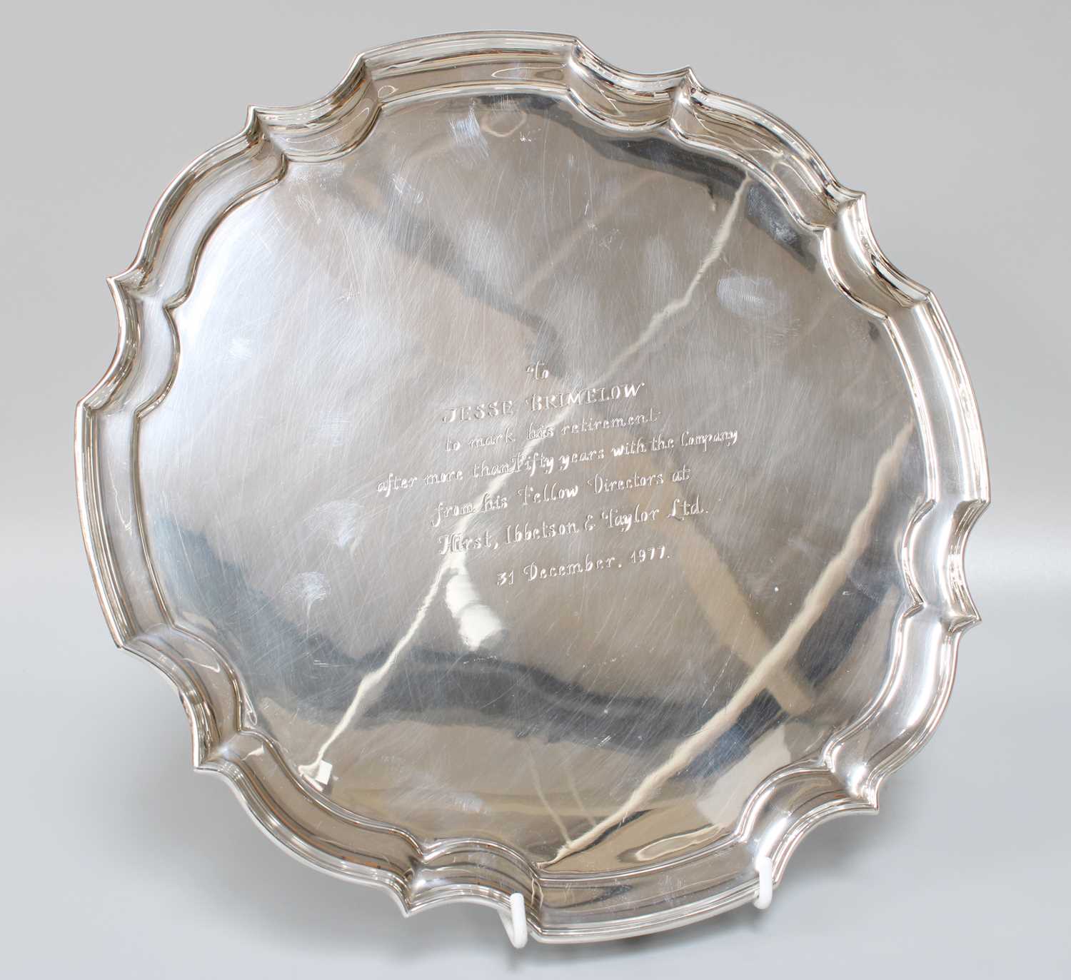 Lot 10 - A George VI Silver Salver, by James Dixon and...