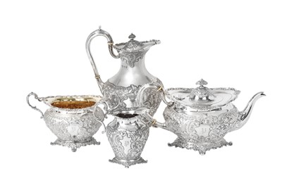 Lot 2098 - An Edward VII Scottish Silver Four-Piece Tea-Service