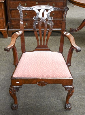 Lot 1182 - A George III Carved Mahogany Carver Chair