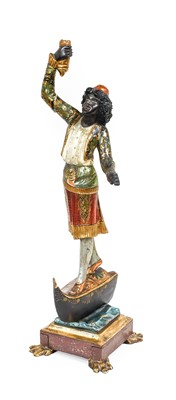 Lot 238 - A Venetian Painted and Giltwood Figure of a...