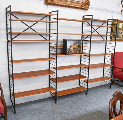 Lot 1352 - 1970s Ladderax Shelving, 277cm by 36cm by 201cm