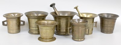 Lot 261 - Seven 17th Century and Later Bronze Mortars,...