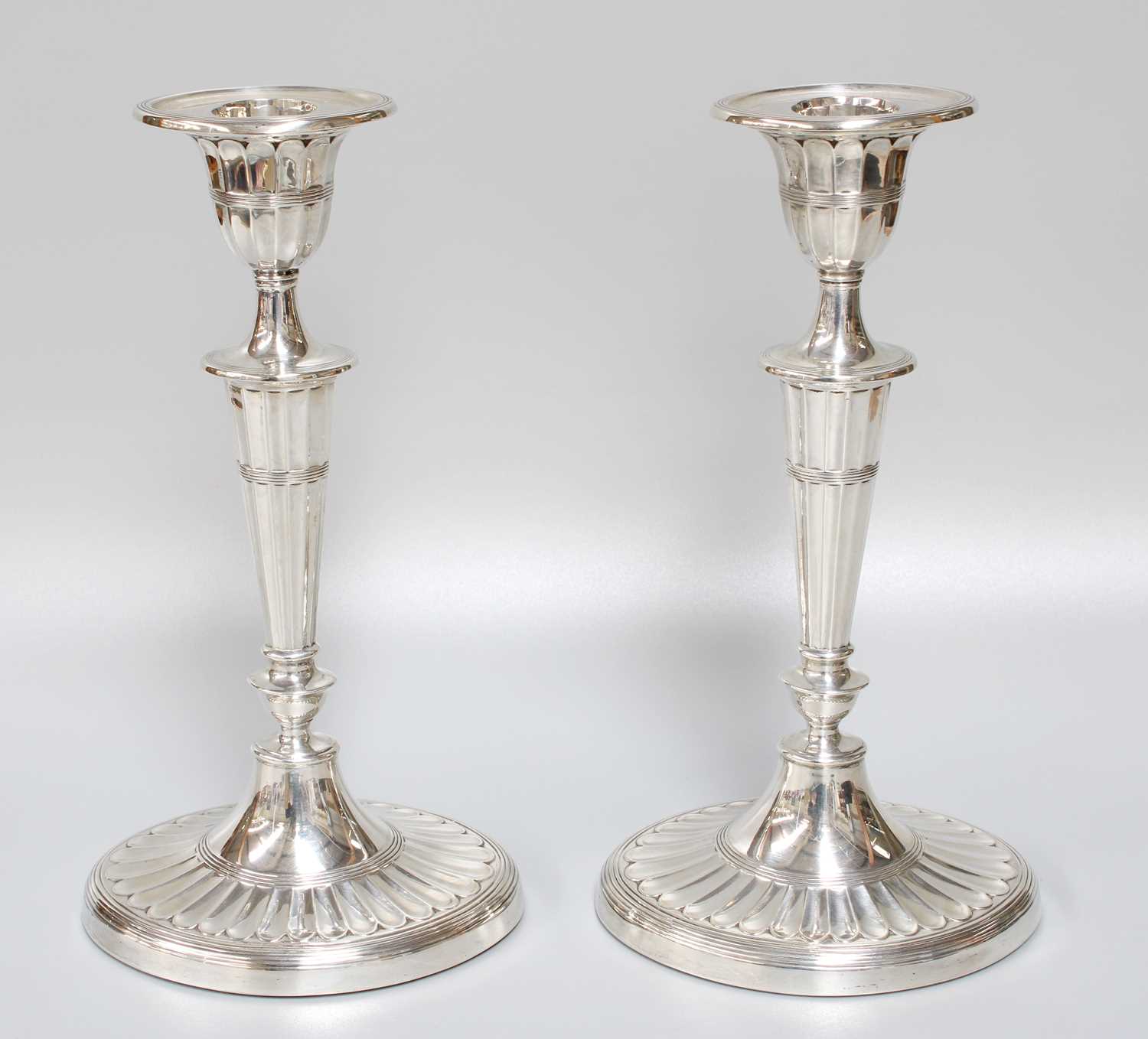 Lot 2 - A Pair of George V Silver Candlesticks, by...