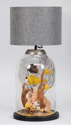 Lot Taxidermy: A Glass Jar Tropical Fish Lamp,...