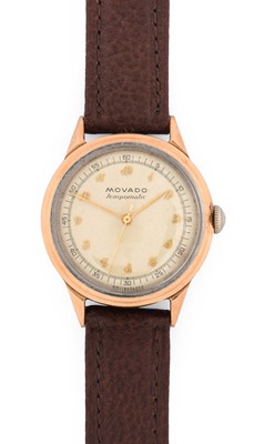 Lot 2491 - Movado: A Plated and Steel Automatic Centre...