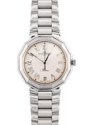 Lot 2504 - Baume & Mercier: A Stainless Steel Calendar...