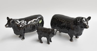 Lot 240 - Beswick Aberdeen Angus Bull, Cow and Calf,...