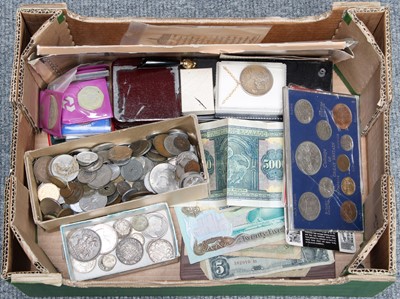 Lot 167 - Mixed British and World Coins and Banknotes,...