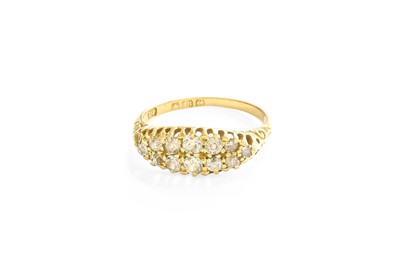 Lot 37 - An 18 Carat Gold Diamond Cluster Ring, two...