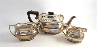 Lot 501 - A three piece silver tea set