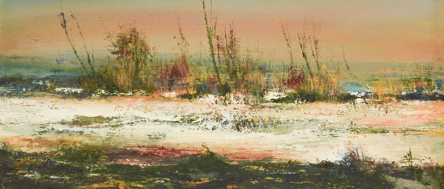 Lot 1055 - Ronald Pawson "Warfedale Snow" Signed, oil on...