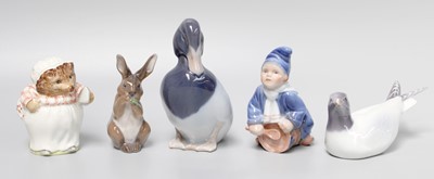 Lot 161 - Four Royal Copenhagen Models, "bird seagull", "...