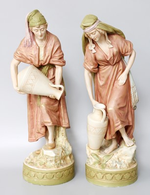 Lot 99 - A Pair of Royal Dux Water Carriers, 44cm high