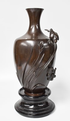 Lot 110 - A Japanese Bronze Vase, Meiji style, 37cm high