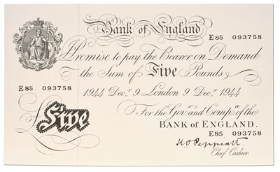 Lot 391 - Bank of England, Five Pounds, London December...