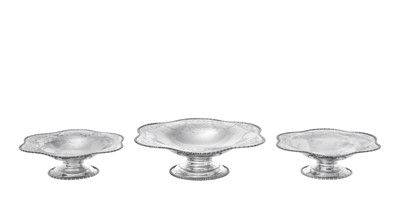Lot 2096 - A Graduated Set of Three Edward VII Silver Bowls