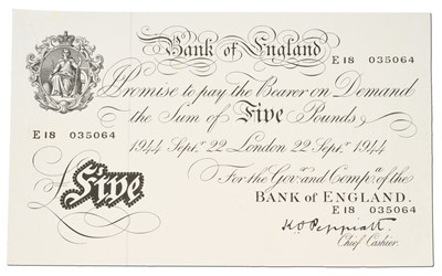 Lot 390 - Bank of England, Five Pounds, London September...