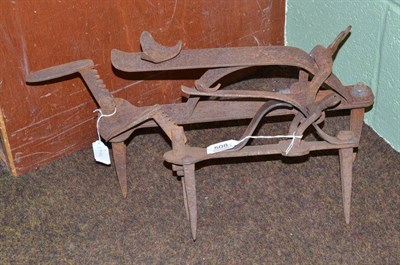 Lot 508 - Two wrought iron knurr and spell traps