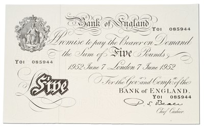 Lot 393 - Bank of England, Five Pounds, London June 7th...