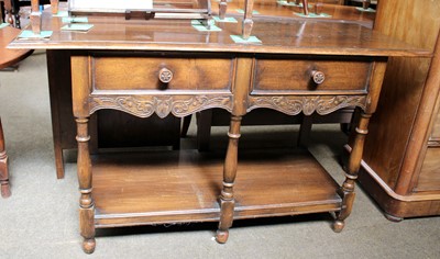 Lot 1362 - A Waring & Gillow Ltd Oak Two Drawer Side...