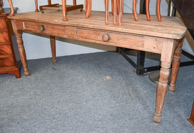 Lot 1320 - A Pine Farmhouse Kitchen Table, 178cm by 70cm...