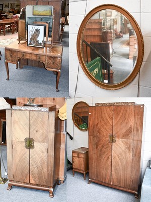 Lot 1185 - An Art Deco Four Piece Walnut Bedroom Suite,...