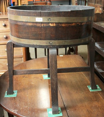 Lot 1138 - A Staived Oak Planter on Stand, early 20th...