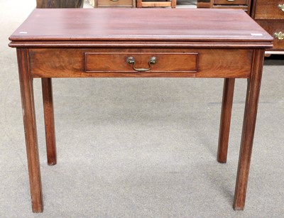 Lot 1144 - A George III Mahogany Fold Over Tea Table...