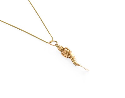 Lot 36 - A 9 Carat Gold Articulated Mermaid Pendant on...