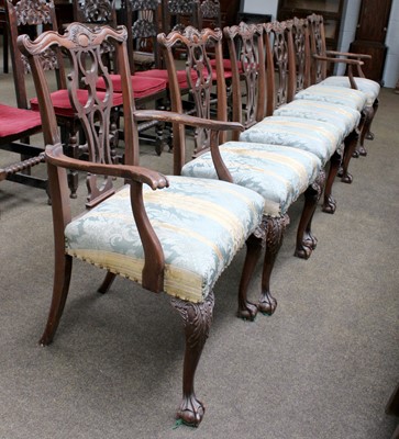 Lot 1335 - A Set of Six George III Style Dining Chairs,...