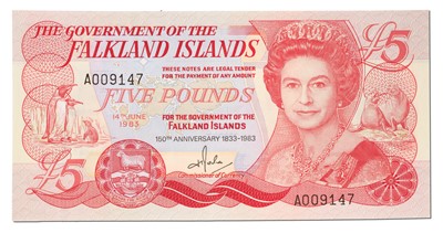Lot 418 - 6x Falkland Islands Banknotes, comprising;...