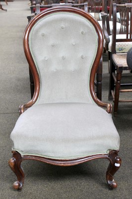 Lot 1343 - A Victorian Mahogany Spoon Back Nursing Chair,...