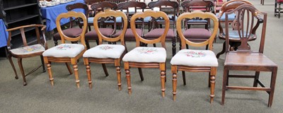 Lot 1340 - A Set of Four Victorian Mahogany Balloon Back...