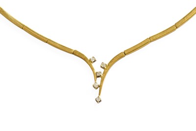 Lot 61 - A 9 Carat Gold Diamond Necklace, the yellow...