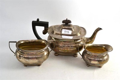 Lot 519 - A Chester silver three piece tea service