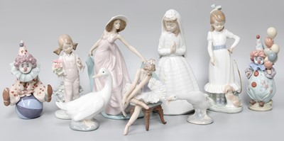 Lot 107 - Six Lladro Figures, comprising a ballet dancer...