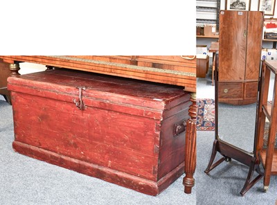 Lot 1289 - A Stained Pine Blanket Box, together with a...