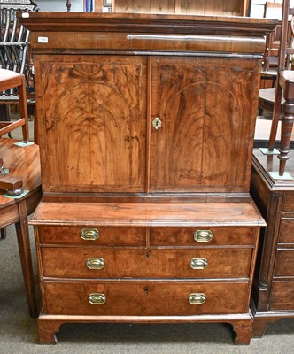 Lot 1188 - A Walnut Secretaire Chest, first half of the...